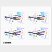 Hoogglans glans! rechthoekige sticker (Vel)