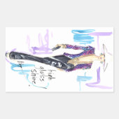 Hoogglans glans! rechthoekige sticker (Voorkant)