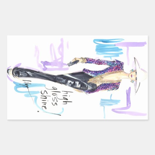 Hoogglans glans! rechthoekige sticker (Voorkant)