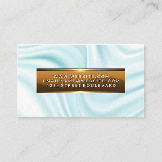 Hoogglans metalen banner | zijden gordijn visitekaartje (Achterkant)