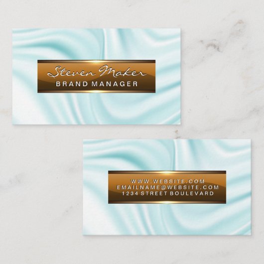 Hoogglans metalen banner | zijden gordijn visitekaartje (Voorkant / Achterkant)