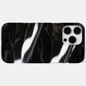 Hoogglanzende zwarte 3D-golftextuur Case-Mate iPhone Case (Achterkant (horizontaal))