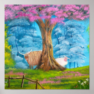 HOOGGRONDSCHAPEN VOOR KOE POSTER