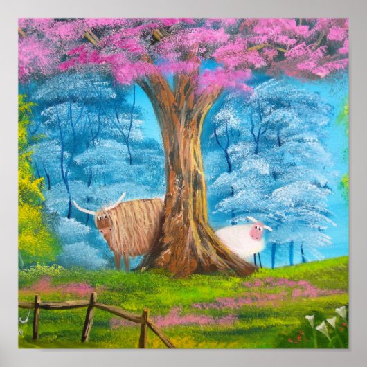 HOOGGRONDSCHAPEN VOOR KOE POSTER (Voorkant)