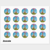 HOOGGRONDSCHAPEN VOOR KOE RONDE STICKER (Vel)