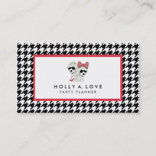 HOOGHTY HOUNDSTOOTH KAART   B&W    VISITEKAARTJE