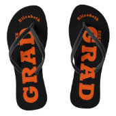 Hoogklasse zwart-Oranje Afstuderen Teenslippers (Voetbed)