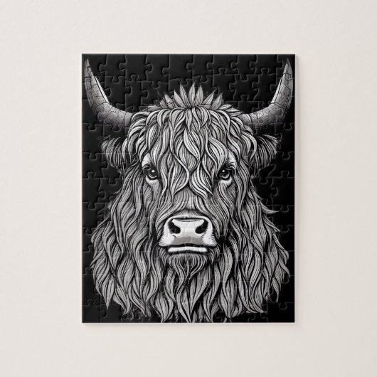 Hoogland bull illustratie legpuzzel (Verticaal)