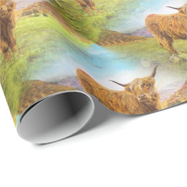 Hoogland Cow-patroon. Cadeaupapier