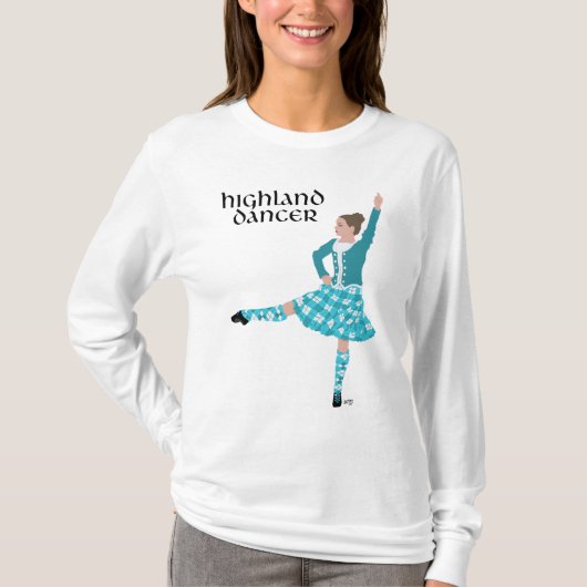 Hoogland-danser Turquoise T-shirt (Voorkant)