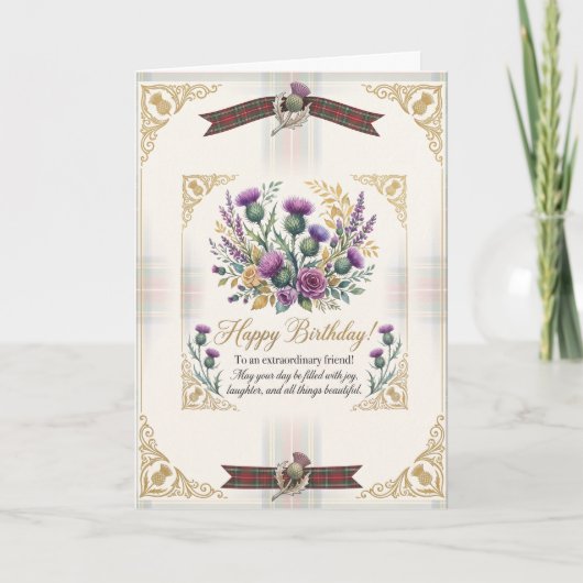Hoogland Distel Verjaardag Kaart (Voorkant)