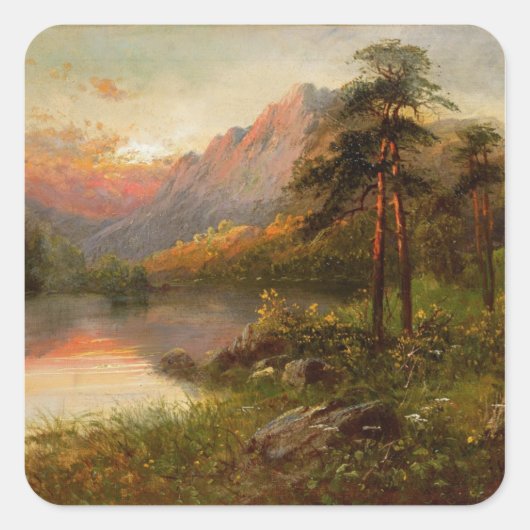 Hoogland eenzaamheid vierkante sticker (Voorkant)