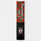 Hoogland Festival Clan Cumming Red Tartan Tent Spandoek (Verticaal)