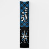 Hoogland Festival Clan Ramsay Blue Tartan Tent Spandoek (Verticaal)