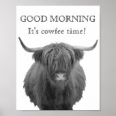 Hoogland Hairy Koe Cowfee Coffee Bar tijd Poster (Voorkant)
