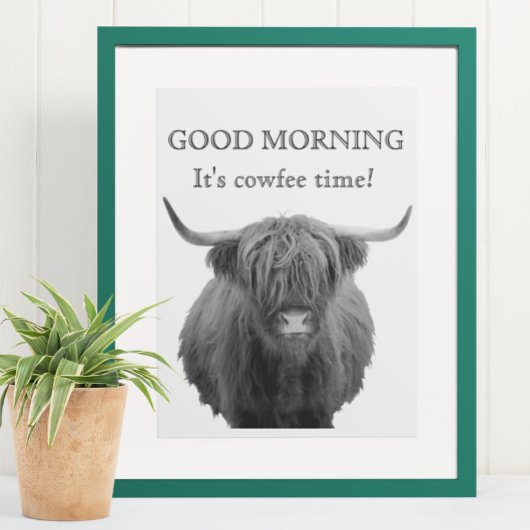 Hoogland Hairy Koe Cowfee Coffee Bar tijd Poster