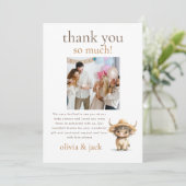 Hoogland Heilige Koe Foto Baby shower Dankjewel Ka Kaart (Staand voorkant)