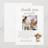 Hoogland Heilige Koe Foto Baby shower Dankjewel Ka Kaart (Voorkant / Achterkant)