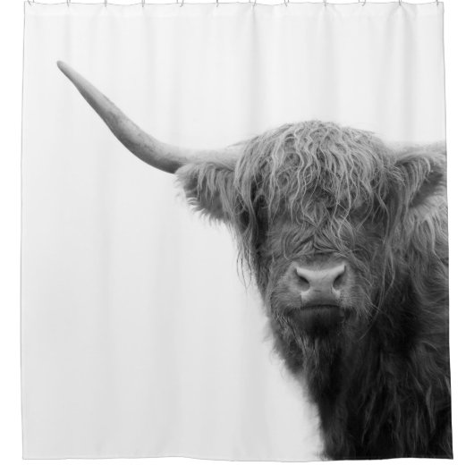 Hoogland Kabelzwart & wit #4 Douchegordijn (Voorkant)