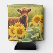 Hoogland Kalf in Zonnebloemen Schattige Blikjeskoeler (Achterkant)