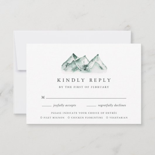 Hoogland | Keuze voor berghuwelijksmenu RSVP Kaartje (Voorkant)