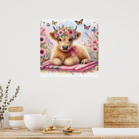 Hoogland Koe 1 Poster (Keuken)