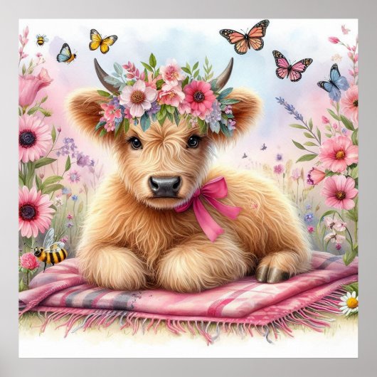 Hoogland Koe 1 Poster (Voorkant)