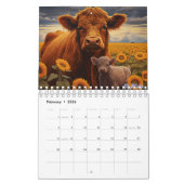 Hoogland koe 2025 Kalender met Kalf Zonnebloem (Feb 2026)