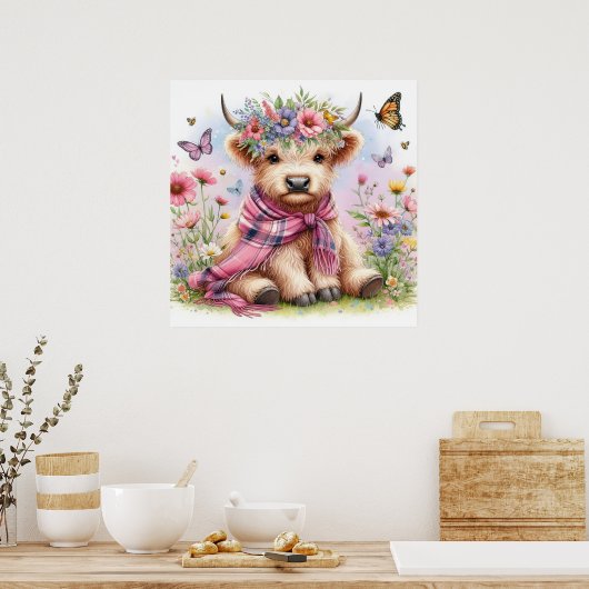 Hoogland Koe 4 Poster (Keuken)