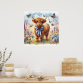 Hoogland Koe 5 Poster (Keuken)