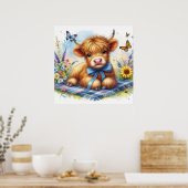 Hoogland Koe 7 Poster (Keuken)