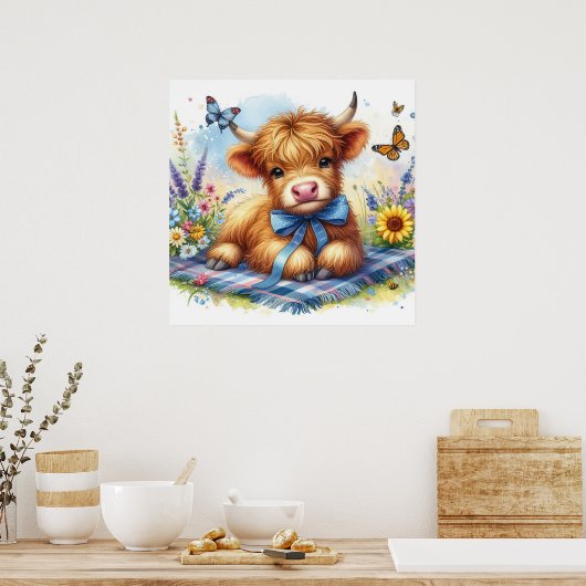 Hoogland Koe 7 Poster (Keuken)