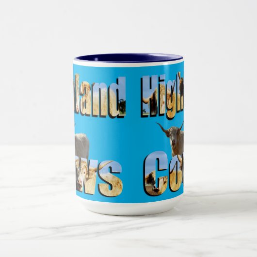 Hoogland Koe Afbeelding Logo, koffie Mok (Midden)