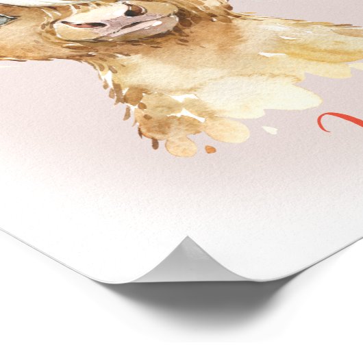 Hoogland Koe afdrukken Poster (Hoek)