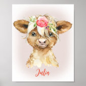 Hoogland Koe afdrukken Poster (Voorkant)