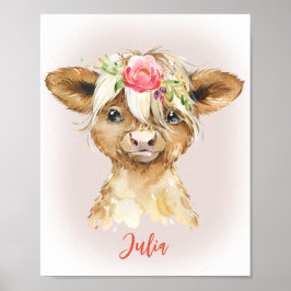 Hoogland Koe afdrukken Poster