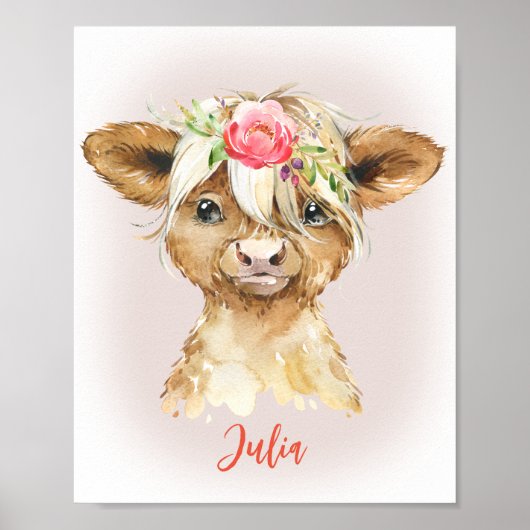 Hoogland Koe afdrukken Poster (Voorkant)