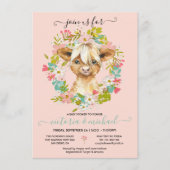 Hoogland Koe Baby shower Wreath Kaart (Voorkant)