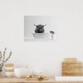 Hoogland Koe Badkuip Thuis Horizontaal Poster (Keuken)
