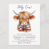 Hoogland Koe Boerderij Dier Patriottisch Baby show Briefkaart (Voorkant)