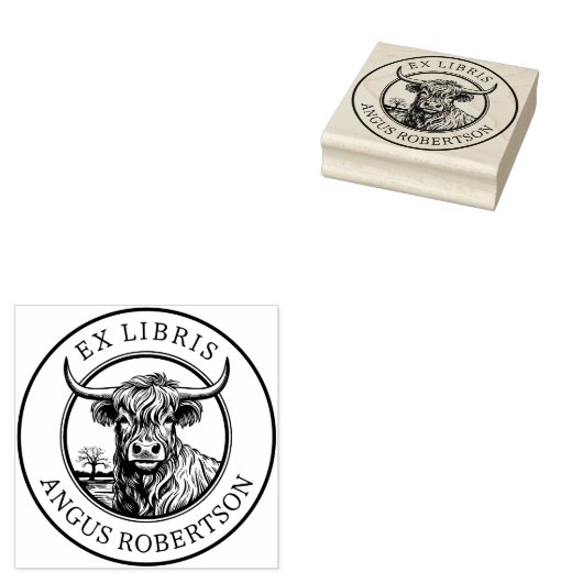  Hoogland Koe Bookplaat Rubberstempel (Gestempeld)