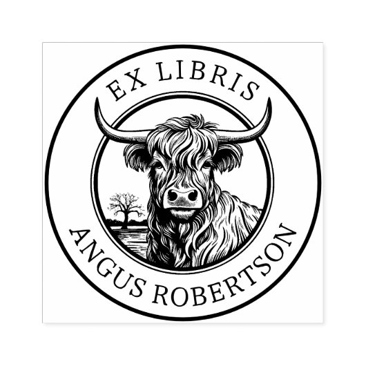  Hoogland Koe Bookplaat Rubberstempel (Afrduk)