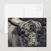 Hoogland Koe Briefkaart (Voorkant / Achterkant)
