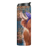 Hoogland Koe Buffalo Plaid 4 juli Onafhankelijkhei Thermosbeker (Gedraaid links)