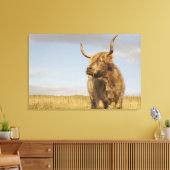 Hoogland Koe Canvas Afdruk (Insitu (Woonkamer))