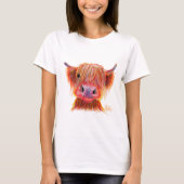 Hoogland Koe " CHILI CHOPS " Vrouwen T-Shirt Top (Voorkant)