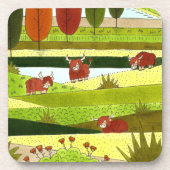 Hoogland Koe Fields Art Bier Onderzetter (Voorkant)