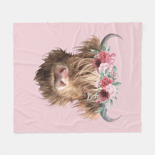 Hoogland Koe Fleece Deken (Voorkant (Horizontaal))