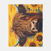 Hoogland Koe Fleece Deken (Voorkant)