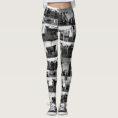 Hoogland Koe fotocollage in zwart-wit, Leggings (Voorkant)